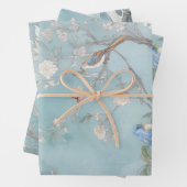 Chinoiserie Leichte Aquamarine und Blues Set Geschenkpapier Set (Beispiel)