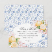 Chinoiserie Lemon Brautparty Locarno Begleitkarte (Vorne/Hinten)