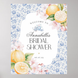 Chinoiserie Lemon Brautparty Willkommen Poster