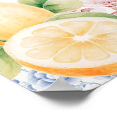 Chinoiserie Lemon Tea Baby Dusche Begrüßungszeiche Poster (Ecke)