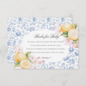 Chinoiserie Lemon Tea Babydusche Windelwanne Begleitkarte (Vorne/Hinten)