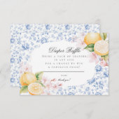 Chinoiserie Lemon Tea Babydusche Windelwanne Begleitkarte (Vorne/Hinten)