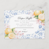 Chinoiserie Lemon Tea Babydusche Windelwanne Begleitkarte (Vorderseite)