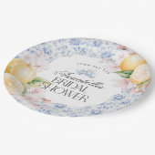 Chinoiserie Lemon Tea Brautparty Tischtennis Pappteller (Schrägansicht)