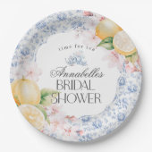 Chinoiserie Lemon Tea Brautparty Tischtennis Pappteller (Vorderseite)