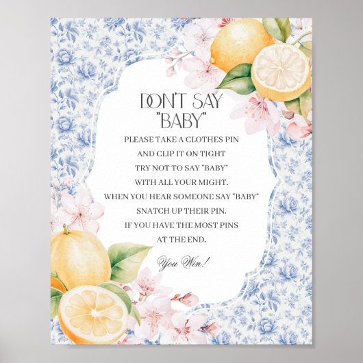 Chinoiserie Lemon Tea Dont Say Baby Showspiel Poster (Vorne)