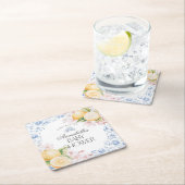 Chinoiserie Lemon Tea Party Babydusche Dekoration Rechteckiger Pappuntersetzer (Vor Ort)