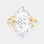Chinoiserie Lemon Tea Party Brautparty Dekoration Serviette (Ecke)