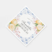 Chinoiserie Lemon Tea Party Geburtstagsparty Serviette (Ecke)