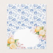 Chinoiserie Lemon Tea Party Platzkarte Tische (Außenseite Aufgefaltet)