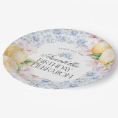 Chinoiserie Lemon Tea Party Tischtennis Pappteller (Schrägansicht)