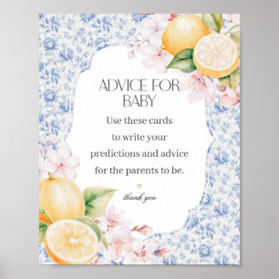 Chinoiserie Lemon Teeberatung für Babydusche Poster