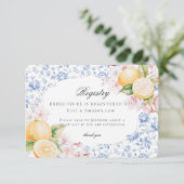 Chinoiserie Lemon Teezeremonie Brautparty Begleitkarte (Stehend Vorderseite)