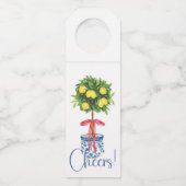 Chinoiserie Lemon Topiary Tree Flaschenanhänger (Vorderseite)