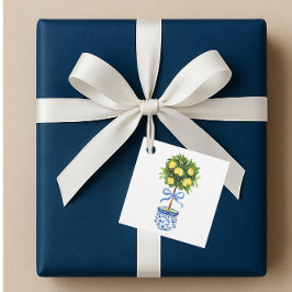 Chinoiserie Lemon Topiary Tree Gift Tags Geschenkanhänger
