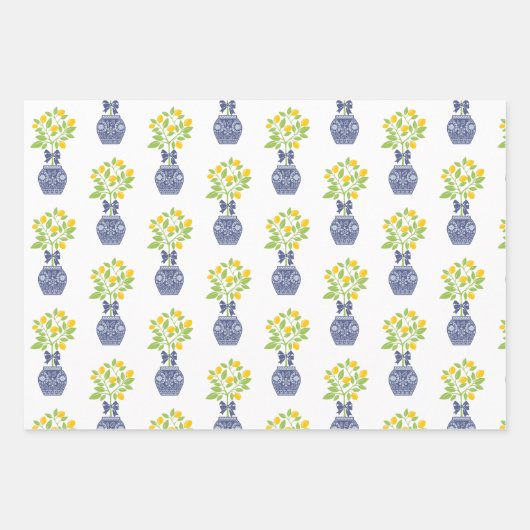 Chinoiserie Lemon Tree Geschenkgutscheine Geschenkpapier Set (Vorderseite 3)