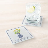 Chinoiserie Lemon Tree Glass Untersetzer (Schrägansicht)