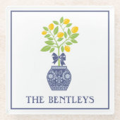 Chinoiserie Lemon Tree Glass Untersetzer (Vorderseite)