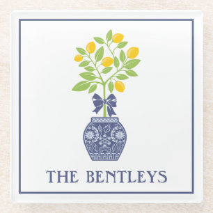 Chinoiserie Lemon Tree Glass Untersetzer