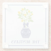 Chinoiserie Lemon Tree Glass Untersetzer (Rückseite)