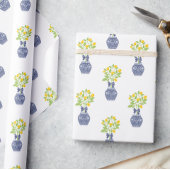 Chinoiserie Lemon Tree in a Ginger Jar Vase Geschenkpapier