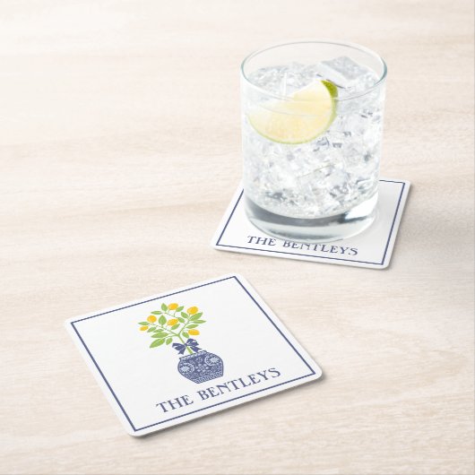 Chinoiserie Lemon Tree Paper Untersetzer (Vor Ort)