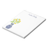 Chinoiserie Lemon Tree Personalisiert Notepad Notizblock (Rotiert)