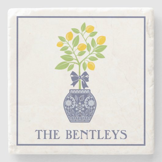 Chinoiserie Lemon Tree Untersetzer (Vorderseite)