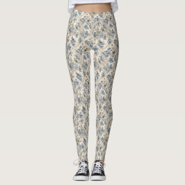 Chinoiserie Libellen, Gänseblümchen und Spitze Leggings