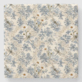 Chinoiserie Libellen, Gänseblümchen und Spitze Steinuntersetzer (Vorderseite)