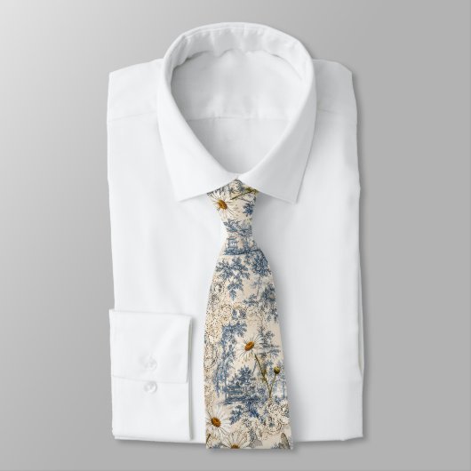 Chinoiserie Libellen und Gänseblümchen Krawatte (Gebunden)