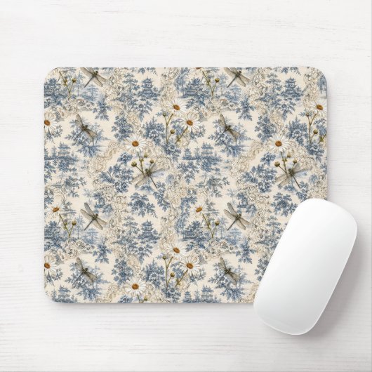 Chinoiserie Libellen und Gänseblümchen Mousepad (Mit Mouse)