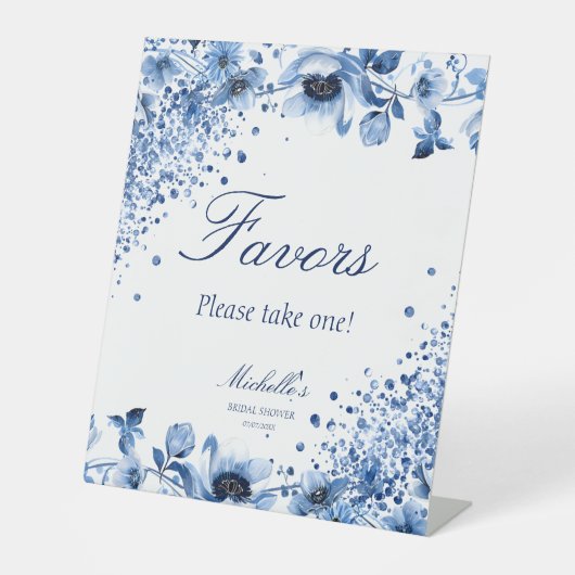 Chinoiserie Light Blue Floral Favoriten Sockelschild (Vorderseite)