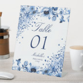 Chinoiserie Light Blue Floral Tischnummer Sockelschild (In Situ)