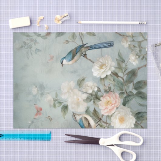 Chinoiserie Light Blue Nature Seidenpapier (Handwerk)