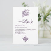 Chinoiserie Lila Bouquet Viktorianisch Wedding RSV Begleitkarte (Stehend Vorderseite)