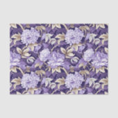 Chinoiserie Lila Gold Blumenmotive Seidenpapier (Vorderseite)