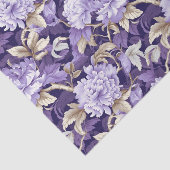 Chinoiserie Lila Gold Blumenmotive Seidenpapier (Ausschnitt)