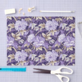 Chinoiserie Lila Gold Blumenmotive Seidenpapier (Handwerk)