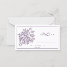 Chinoiserie Lila Rose Bouquet Viktorianische Hochz Platzkarte