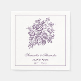 Chinoiserie Lila Rose Bouquet Viktorianische Hochz Serviette