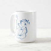 Chinoiserie Lotus Blume Inspirierend Zitat Kaffeetasse (Vorderseite Links)