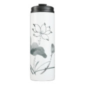 Chinoiserie Lotus Painting Personalisierter Name Thermosbecher (Vorderseite)