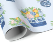 Chinoiserie Mandarins & Hydrangeas Geschenkpapier (Rolleneckpunkt)
