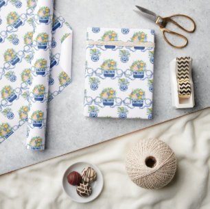 Chinoiserie Mandarins & Hydrangeas Geschenkpapier