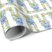 Chinoiserie Mandarins & Hydrangeas Geschenkpapier (Rolleneckpunkt)