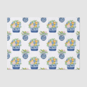 Chinoiserie Mandarins & Hydrangeas Seidenpapier