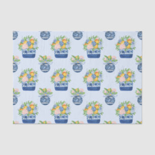Chinoiserie Mandarins & Hydrangeas Seidenpapier