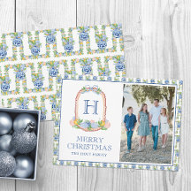 Chinoiserie Mandarins Monogram Wappen