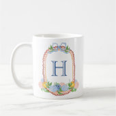 Chinoiserie Mandarins Monogram Wappen Kaffeetasse (Links)
